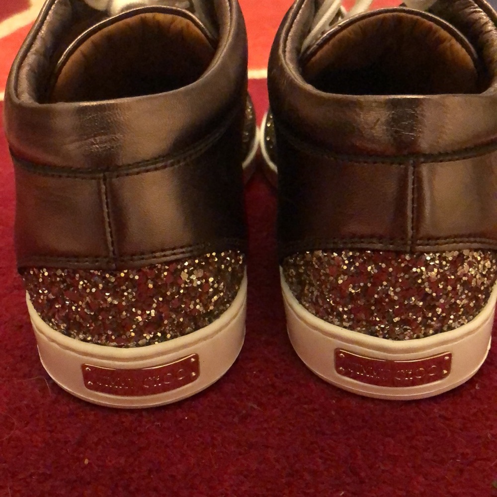 Jimmy Choo Antique Gold Miami Sneakers size 39 - Picture 2 of 8